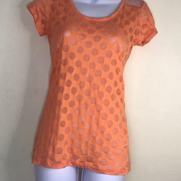 Derek Heart peach sheer polka dot top - Picture 6 of 13